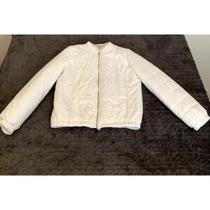 Women's White Liz Claiborne Puffer Jacket SZ M